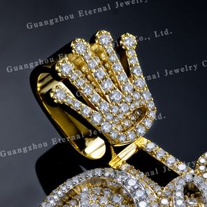 Новинка: Подвеска на заказ с муассанитом, серебро S925, цельное золото 9K, 10K, 14K, 18K, с инкрустацией, в виде короны, роскошный шарм-подарок - Product Image 2