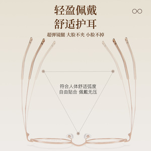 Montures de lunettes ovales pour femmes Xiaohongshu 34903 en alliage doré, monture complète, verres acryliques anti-UV - Product Image 3