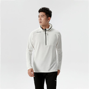 Abbigliamento da corsa invernale aderente da <span class=keywords><strong>uomo</strong></span> a maniche lunghe con cappuccio mezza tirata da allenamento ad asciugatura rapida per traspirante antivento - Product Image 3