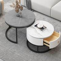 Table basse en dalle de roche souple de luxe léger pour petits appartements, salon, balcon - Design moderne, aucun assemblage requis