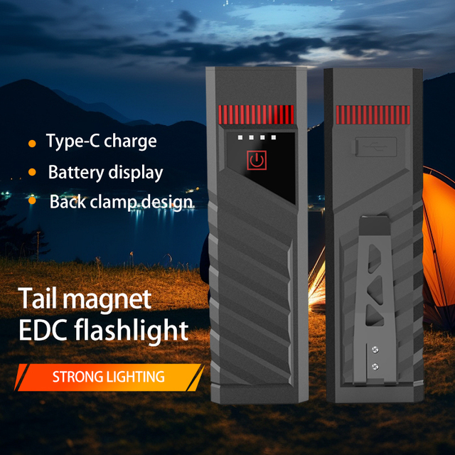 High Lumen Work Light LED Keychain Mini Pocket Flashlight for Outdoor Camping USB Charging Bright Torch for EDC Pen Torch