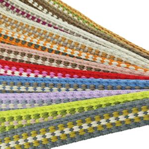 3.8 सेमी चौड़ा शुद्ध कपास बुना हुआ वेबबिंग मोती पैटर्न तीन रंग टेप स्पॉट माल ब्रेडेड विंटेज कपास जैक्वार्ड रिबन - Product Image 4
