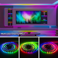 Tira de Luces LED RGB 5050 de Bajo Voltaje, Ultra Estrechas, Cambio de Color, 60 LED, Ra80, Impermeables IP65, Control Remoto, Programables, para Juegos, Interiores