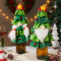 Bouteille de vin de noël décoration tricotée père noël renne Champagne Protection anti-poussière cadeau de noël accessoire de fête