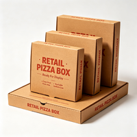 Voedselveilige golfkartonnen pizzadoos met ventilatiegaten, kraftpapierdoos voor afhaalrestaurants, groothandel