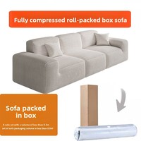 Canapé de sol compressé en boîte, garni de mousse pure, canapé Togo, canapé modulaire de luxe en tissu suédé type bloc de tofu pour le dropshipping