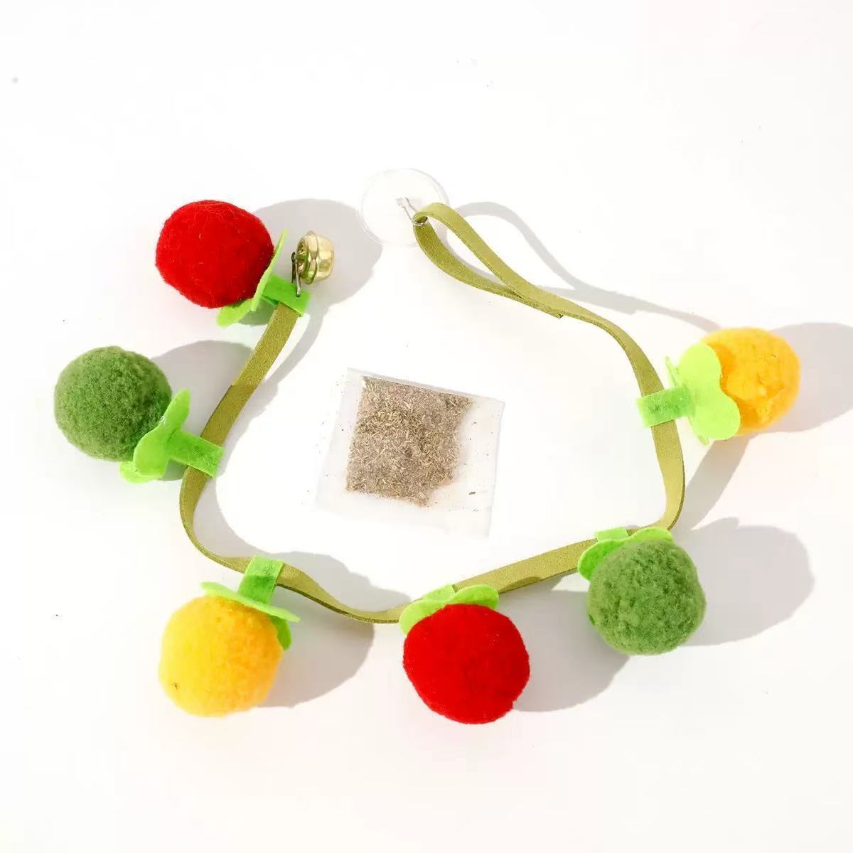 Jouet pour chat kaki avec clochette [6 par paquet, crochet inclus]