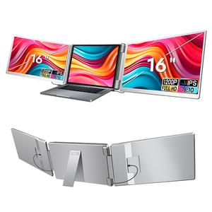Triple <span class=keywords><strong>pc</strong></span> moniteur ordinateur 16 pouces moniteur d'affichage plug and play pour tous les windows <span class=keywords><strong>apple</strong></span> portable double écran - Product Image 1