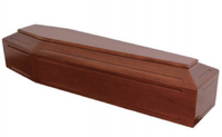 Ataúd Funerario Estilo Europeo en Color Marrón Oscuro con Acabado Brillante, Adornos Simples y Cruz de Jesús, Tamaño Personalizado