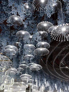 Cortinas Colgantes para Techo de Boda, Guirnalda de Luces de 10 Cabezas para Decoración de Salón, Centro Comercial, Decoración Colgante para Ventanas de Boda - Product Image 2