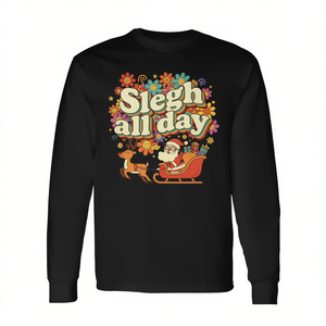 Camiseta retro de manga larga con diseño de trineo navideño para todo el día - Product Image 2