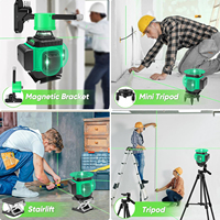 Kits laser vert haute précision 2 lignes/16 lignes de qualité industrielle/bricolage avec accessoires multifonctionnels et piles incluses