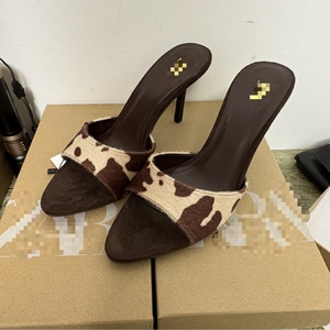 F11015 ZA Chaussures Femme Vente en Gros Dames <span class=keywords><strong>à</strong></span> Enfiler Talons Aiguilles Fines Chaussons Marron Soldes Chauds Sandales <span class=keywords><strong>à</strong></span> Talons Bout Pointu Chaussons En Stock - Product Image 4