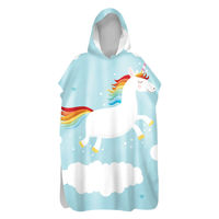 Poncho de surf personnalisé à séchage rapide en microfibre avec capuche, serviette de plage et robe de change