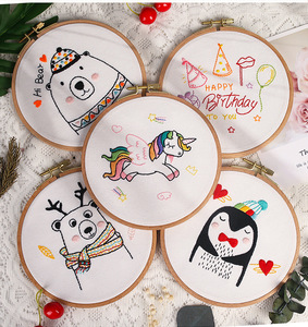 CHANGXU CRAFT Festival Animal Diy Embroidery Kit Sets DIY Embroidery Material Bag for Beginners Children's Three-dimensional
