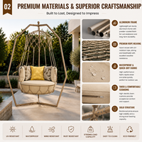 Fauteuil suspendu haut de gamme en aluminium, canapé balançoire d'extérieur résistant aux intempéries, lit de jardin, mobilier de patio haut de gamme pour villa