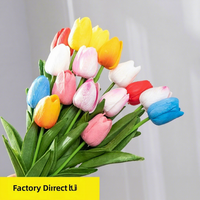 Mini fleurs artificielles en PU en forme de tulipe pour la décoration intérieure, les mariages, la photographie en extérieur - Texture réaliste, fourniture directe d'usine, personnalisable