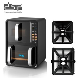 Friteuse à air DSP 12L à double couche avec porte en verre, appareil de cuisine électrique avec revêtement céramique, modèle noir KB2197 - Product Image 1