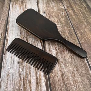 Set de Cepillo y Peine para Cabello de Madera de Haya Natural, Peine de Dientes Anchos para Masaje Capilar, Cepillo Desenredante para Todo Tipo de Cabello - Product Image 6