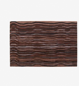 Tapis moderne de couleur unie, lavable, à poils longs, antibactérien, rectangulaire, en laine tuftée, avec envers antidérapant en latex, pour salon - Product Image 2