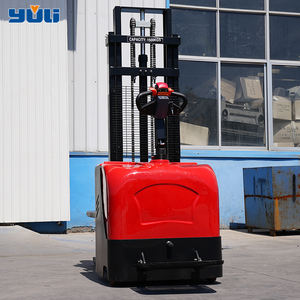 YULI 2.0 TON Semi Elektrik Self Load Lifting Pallet Stacker Forklift Model Berdiri - Product Image 3