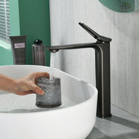 Robinet de lavabo de salle de bain en chrome poli, en laiton massif, à levier unique, à monter sur le plan, mitigeur d'évier eau chaude et froide