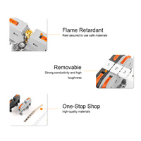 Bloc de jonction sur rail DIN DIY GO PCT-211 avec kit de bande numérotée, connecteur de câble universel compact pour raccordement rapide des conducteurs électriques