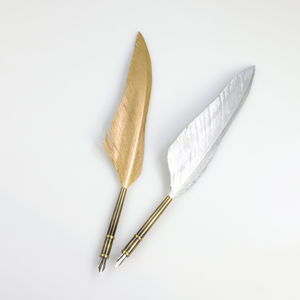 Cadeau créatif stylo fantaisie affaires <span class=keywords><strong>plume</strong></span> en métal stylo <span class=keywords><strong>plume</strong></span> avec logo personnalisé argent or stylo publicitaire promotionnel - Product Image 1