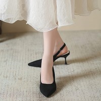 Chaussures pour femmes, style classique, bout pointu, confortables, douces, été, nouvelle collection, design rétro polyvalent, talons fins en PU