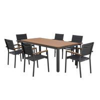 Table de camping en bois moderne, empilable, résistante aux intempéries, pour hôtel, restaurant, plage, parc