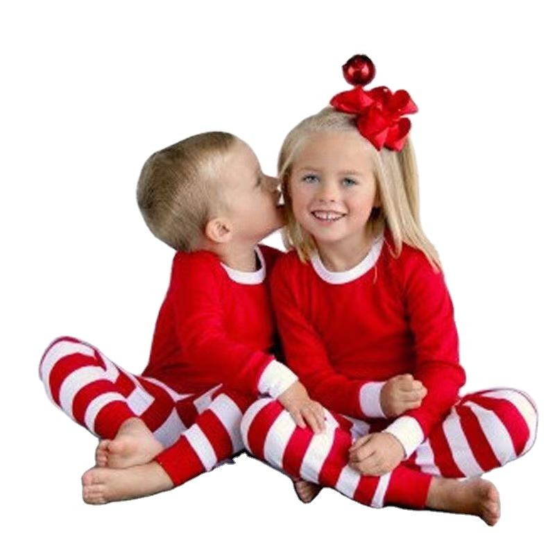 Alibaba Red And Green Striped Christmas Pajamas Wholesale