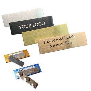 Badge nominatif magnétique personnalisé en aluminium vierge pour sublimation, réutilisable, pour employés et personnel, avec aimant - Product Image 1