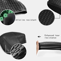 Bonnet de bain en silicone haute élasticité à texture goutte d'eau, bonnet de bain universel pour hommes et femmes