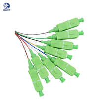 Répartiteur PLC à fibre optique en micro-tube d'acier 1x8 SC/APC CE RoHS à faible perte d'insertion OEM pour réseau FTTH GPON