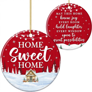 Personalized High Quality <strong>First</strong> <strong>Christmas</strong> <strong>Our</strong> New Home Ceramic Circle <strong>Ornament</strong> 2025 Housewarming Gift Traditional <strong>Christmas</strong> Tree - Product Image 5