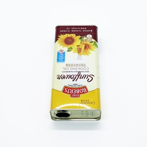 Boîte en fer blanc rectangulaire de qualité alimentaire 1,25 L avec impression offset pour l'emballage d'huile comestible - Product Image 4