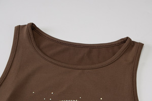 Punk Vintage Rhinestone <strong>Goth</strong> Streetwear Sleeveless T-shirt Graphic T Shirt Women Y2k Crop Top O-neck <strong>Tshirt</strong> - Product Image 6
