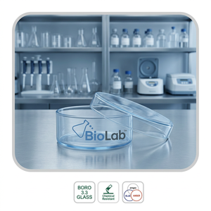 Placas de Petri de Vidrio Borosilicato 3.3, Placa de Cultivo de Vidrio, Contenedor de Almacenamiento de Muestras de Laboratorio - Product Image 4
