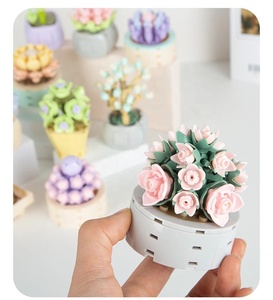 JAKI Piante in Vaso Giardini Romantici Fiori Blocchi da Costruzione Modello in Vaso Ornamenti Mini Bonsai Mattoncini Fai-da-Te da Assemblare - Product Image 5