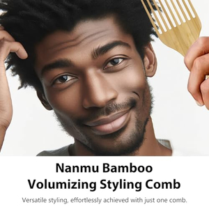 Peigne Afro en Bois de Bambou 100% Naturel avec Logo Personnalisé, Usage Professionnel en Salon, Dents Larges, Tendance pour Cheveux et Barbe - Product Image 6