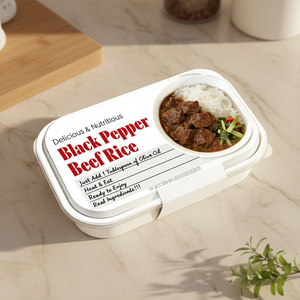 Repas instantané portable, bœuf au poivre noir, riz micro-ondable, repas prêt à <span class=keywords><strong>manger</strong></span>, emballage personnalisé de marque - Product Image 1