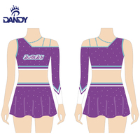 Uniformes pour adolescentes personnalisées Cheerleading violet School Cheer Girl robe uniforme pour femmes avec des couleurs vives