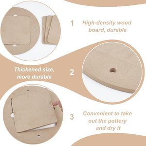 Bview Art patterery Wheel pipistrelli 10 pz quadrati interni con pipistrelli lanciatori di argilla preforati per ceramisti e artisti della ceramica - Product Image 3