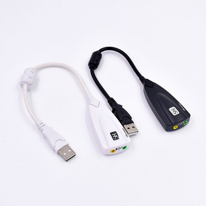 SoundCard USB Virtual 7.1 Stereo <span class=keywords><strong>Audio</strong></span> Mic Headphone kabel adaptor hitam putih - Product Image 6