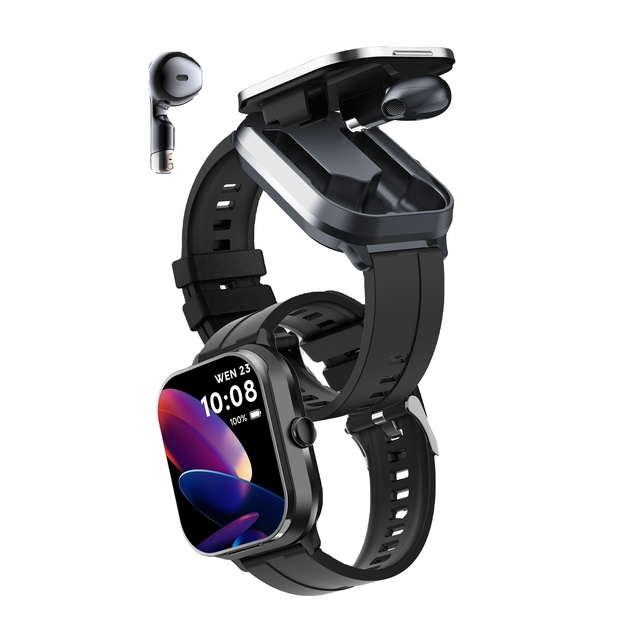 D8pro V5.3 Smart Watch Earbuds AI Voice Assistant Waterproof IP67 Silica Gel Band Sleep Activity Tracker Sports Fitness Health