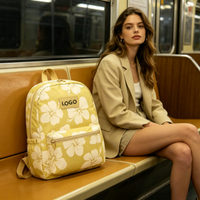 Sac à dos tendance imprimé Hawaï pour femmes, sac léger en nylon ripstop doux, idéal pour le camping, le shopping et les courts voyages