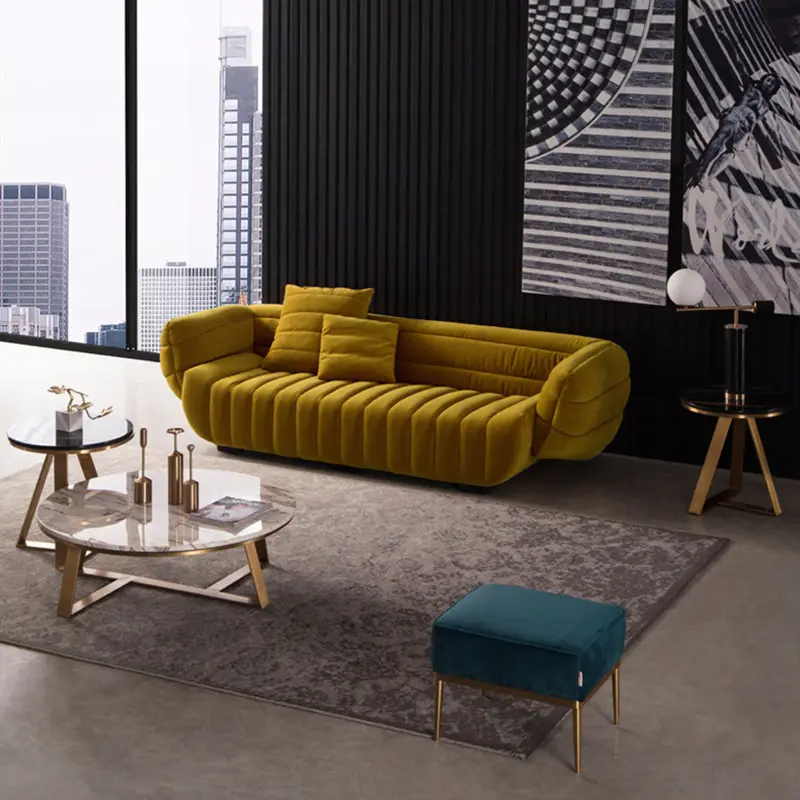 Секционные диваны в европейском стиле, креативный комплект из двух предметов для гостиной, минималистичный диван, роскошный кожаный диван