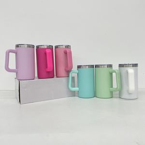 Tasse à café en acier inoxydable 20oz sans Bpa macaron bonbons sublimation blancs gobelet avec poignée amovible couvercles coulissants US New Arrival - Product Image 3