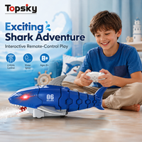 Jouet animal de simulation Megalodon électrique bionique télécommandé à 3,5 canaux, avec fonction pulvérisation, rechargeable, en plastique, musical, transfrontalier, cadeau