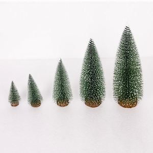 Xmas Holiday Party Home Tabletop Decoration Small Pine With Wooden Bases Mini Christmas <b>Tree</b> - Product Image 2